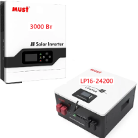 Комплект резервного живлення MUST 3,0 кВт + Смарт LiFePO4 акумулятор 24V 200Ah (5,12 кВт·год)