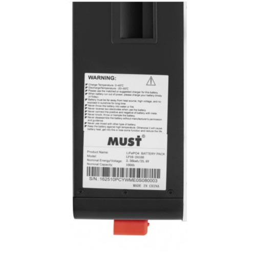 Акумулятор Must LP16-24100 LiFePO4 25.6V 100Ah