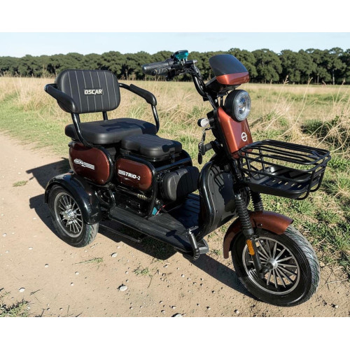 Електричний трицикл OSCAR TRIO-2 72V/25AH Графен/1200W (Коричневий)