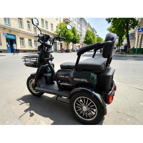 Електричний трицикл OSCAR TRIO-2 72V/25AH Графен/1200W (Зелений)