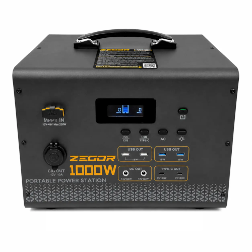 Зарядна станція 1000 Вт·год / 1000 Вт / LiFePO4 YC1100 Zegor (MPPT, ліхтарик)